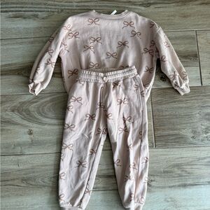 Rylee + Cru Pink Bow Kids Matching Set